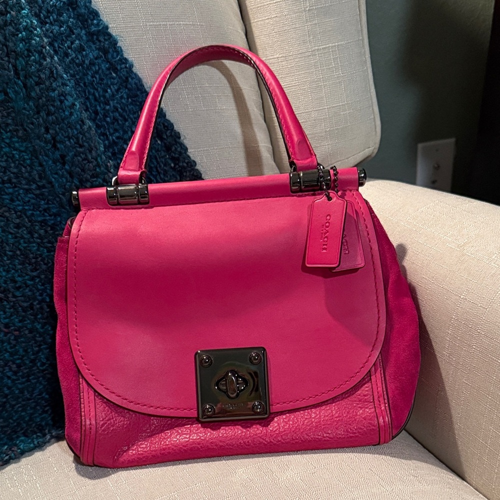 Coach Fuchsia Leather Satchel